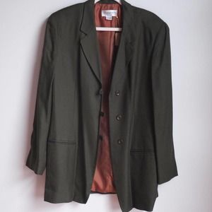 Olive blazer with rust lining